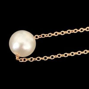 Single Floating Faux Pearl Necklace with Gold Chain – Minimalist, Great Gift NEW
